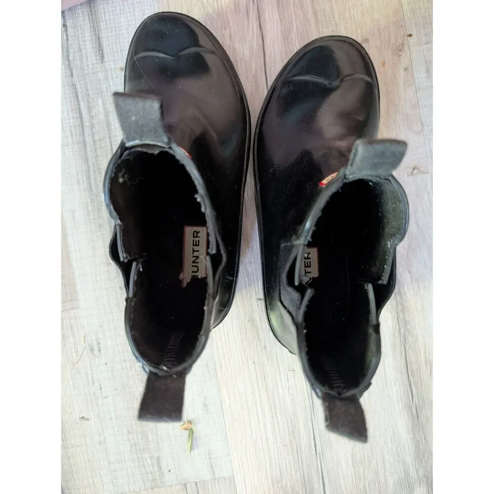 Hunter Boots Kids Original Chelsea Black Rubber Ankle, Size 1